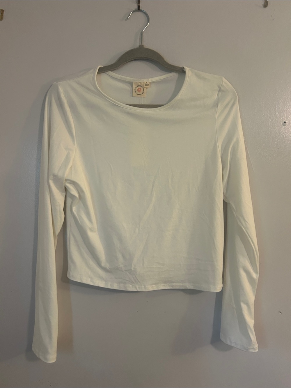 Women's Long Sleeve Crewneck Top in Ivory
